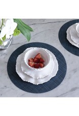 Beatriz Ball Round Woven Placemats Set of 4 | Navy 16 Inch