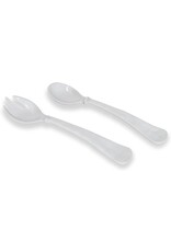 Beatriz Ball VIDA Havana Large Salad Servers | White Melamine Salad Fork Spoon