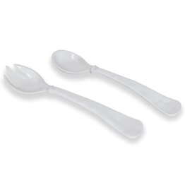 Beatriz Ball VIDA Havana Large Salad Servers | White Melamine Salad Fork Spoon