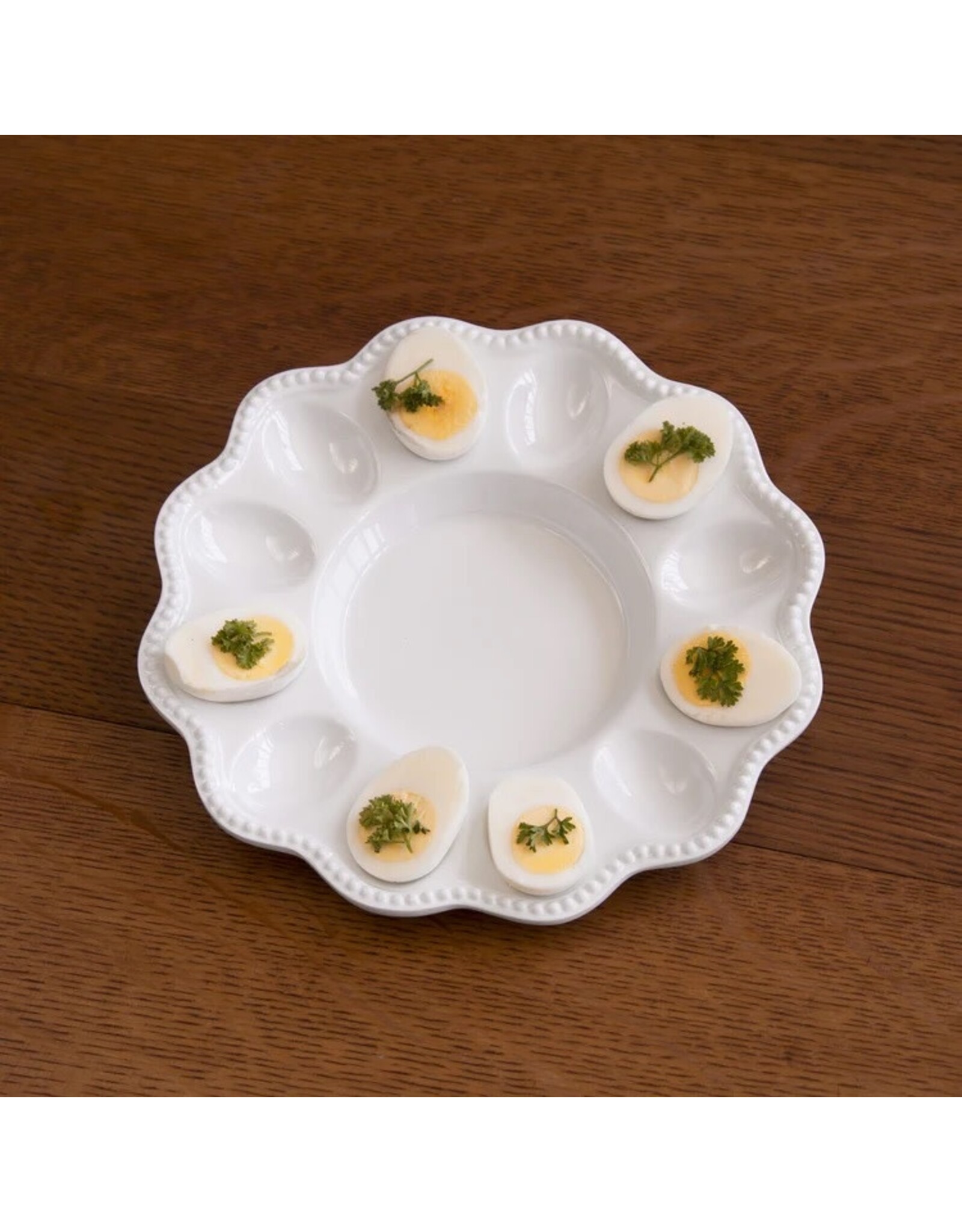 Beatriz Ball VIDA Alegria Deviled Egg Platter | White Melamine