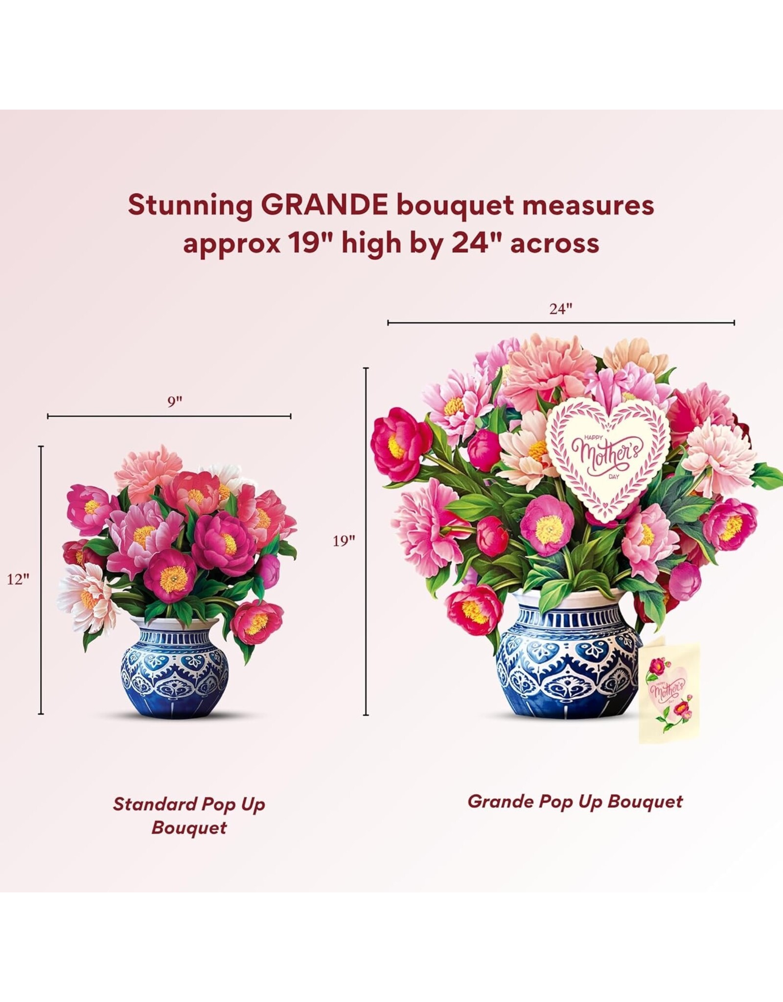 FreshCut Paper Pop Up Flowers Mother's Day Cards Grande Peony Paradise