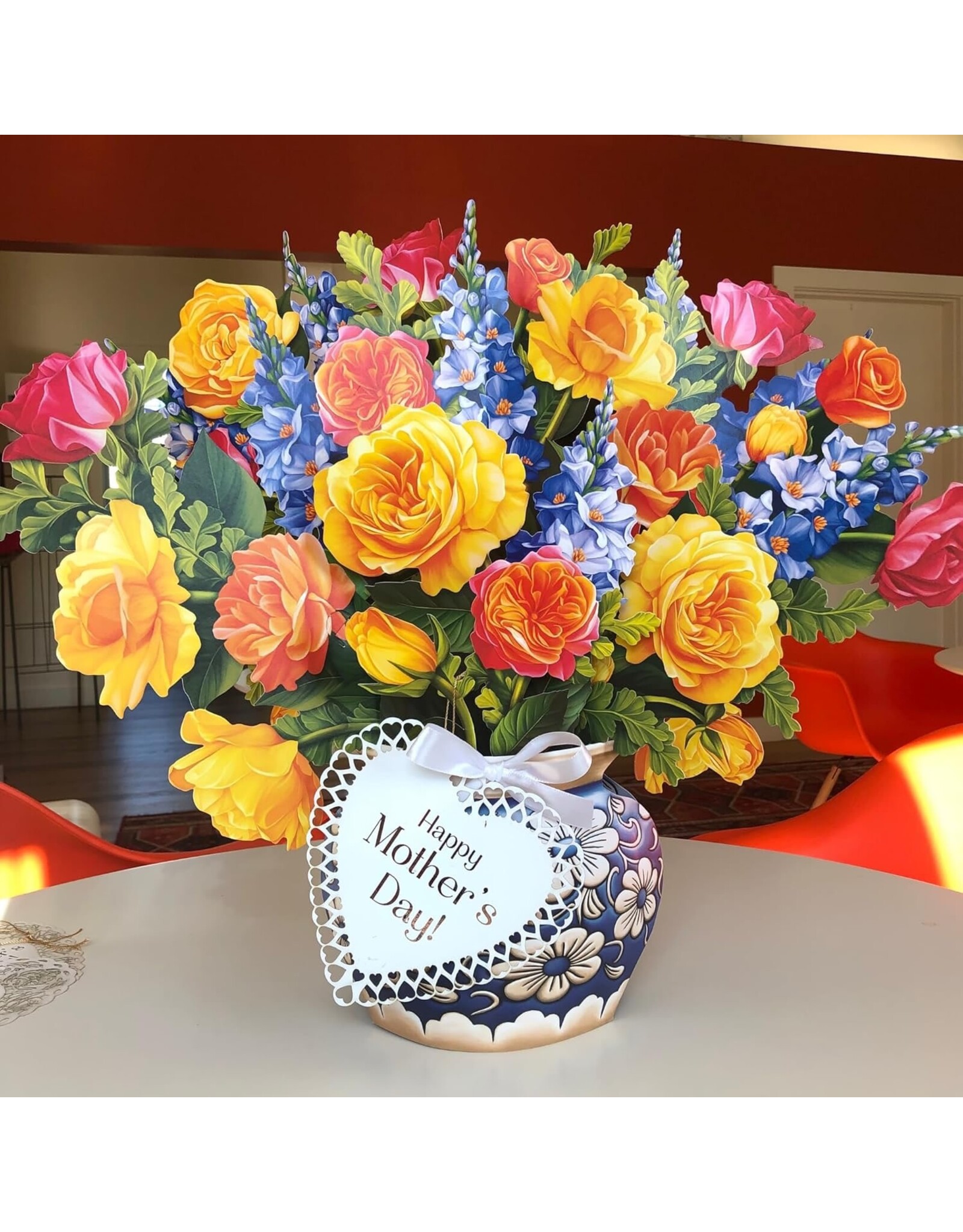 FreshCut Paper Pop Up Flowers Mother's Day Cards Grande Sorbet Roses