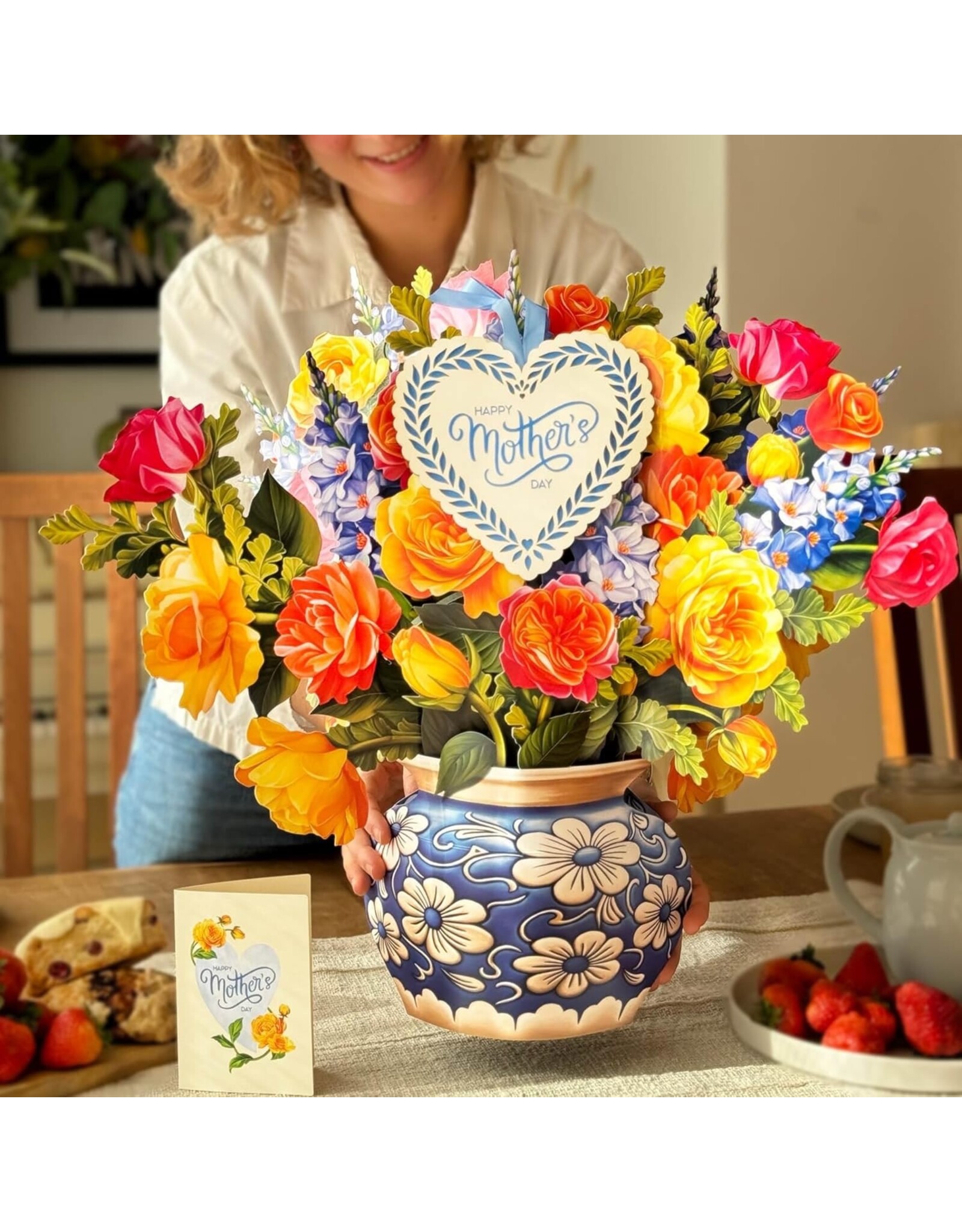 FreshCut Paper Pop Up Flowers Mother's Day Cards Grande Sorbet Roses