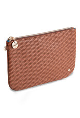 Stephanie Johnson Cosmetics Pouch Aria LG Flat Pouch Rosewood Cognac