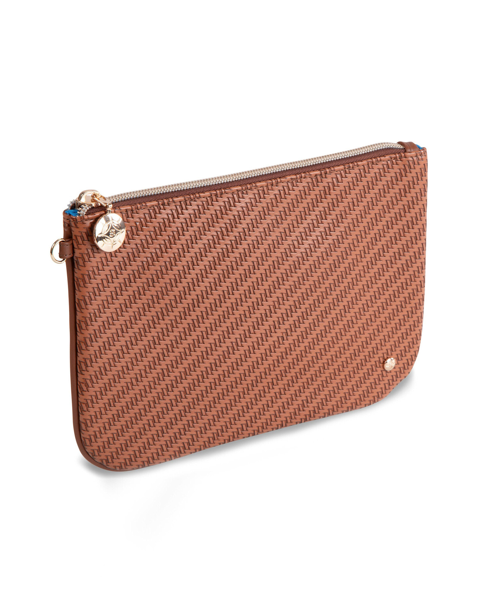 Stephanie Johnson Cosmetics Pouch Aria LG Flat Pouch Rosewood Cognac