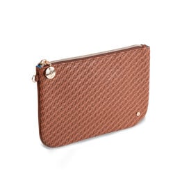 Stephanie Johnson Cosmetics Pouch Aria LG Flat Pouch Rosewood Cognac