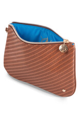 Stephanie Johnson Cosmetics Pouch Aria LG Flat Pouch Rosewood Cognac