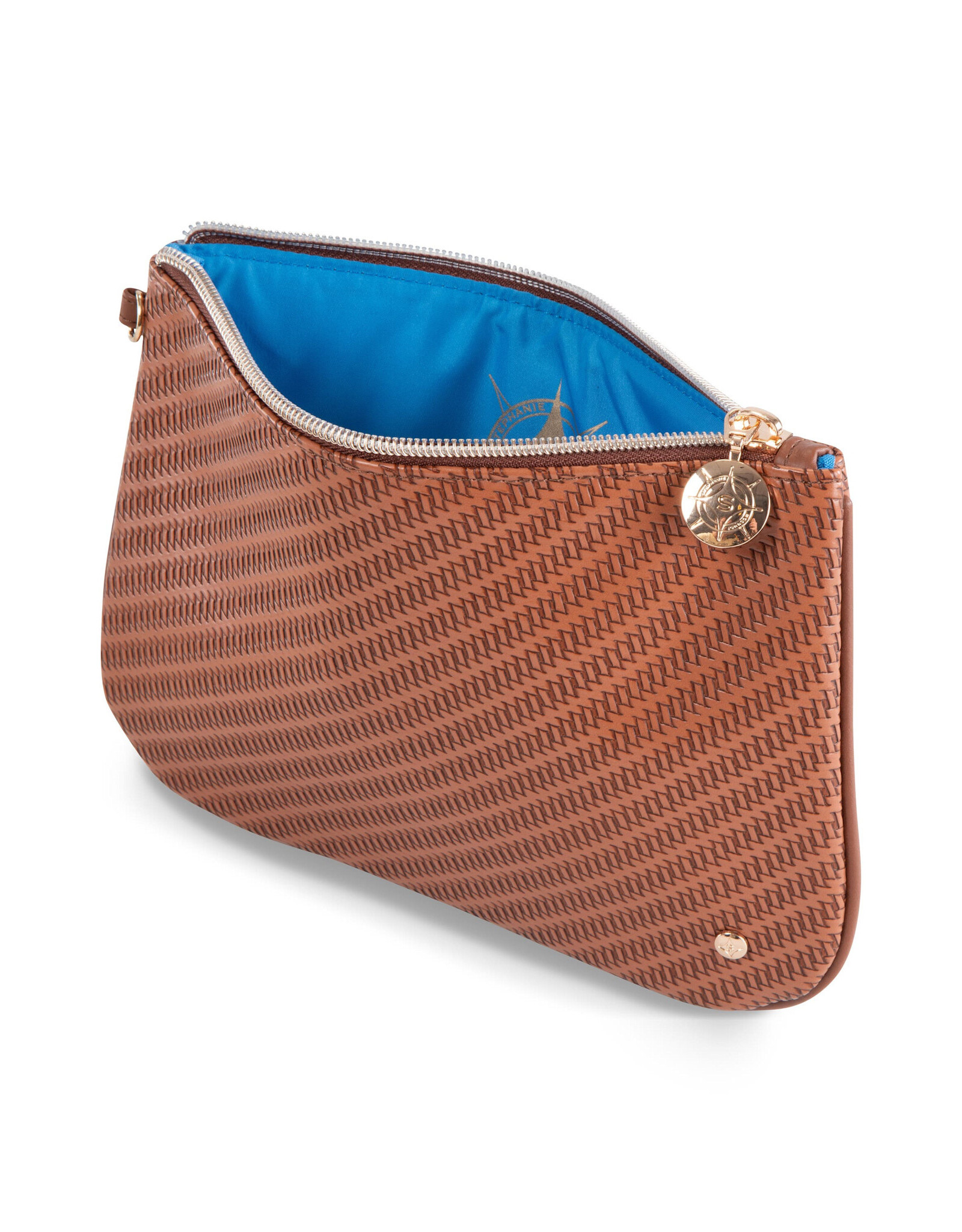 Stephanie Johnson Cosmetics Pouch Aria LG Flat Pouch Rosewood Cognac