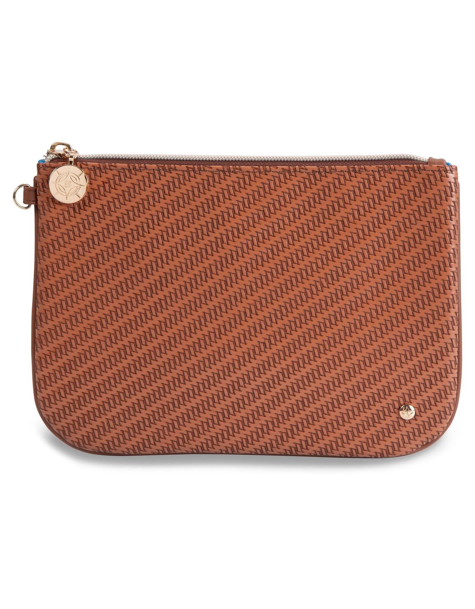 Stephanie Johnson Cosmetics Pouch Aria LG Flat Pouch Rosewood Cognac