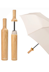 Vinrella Umbrella In A Bottle | Light Wood Wine Bottle Umbrella