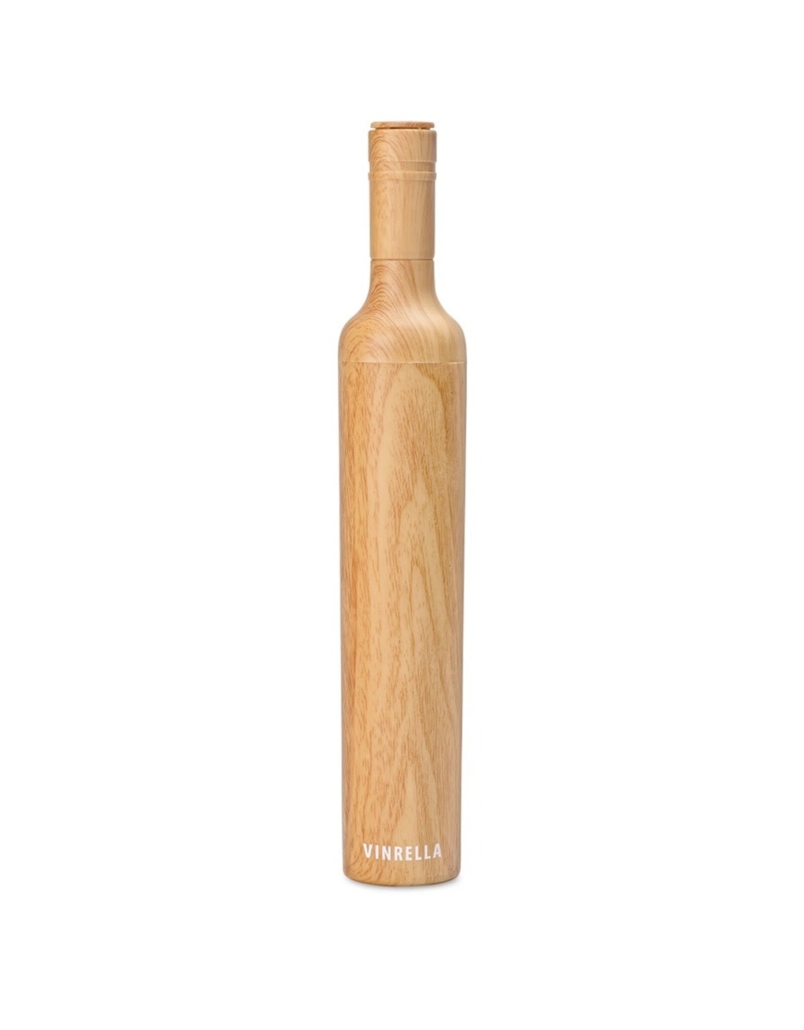 Vinrella Umbrella In A Bottle | Light Wood Wine Bottle Umbrella