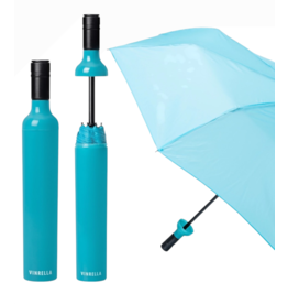 Vinrella Umbrella In A Bottle | Turquoise Wine Bottle Umbrella