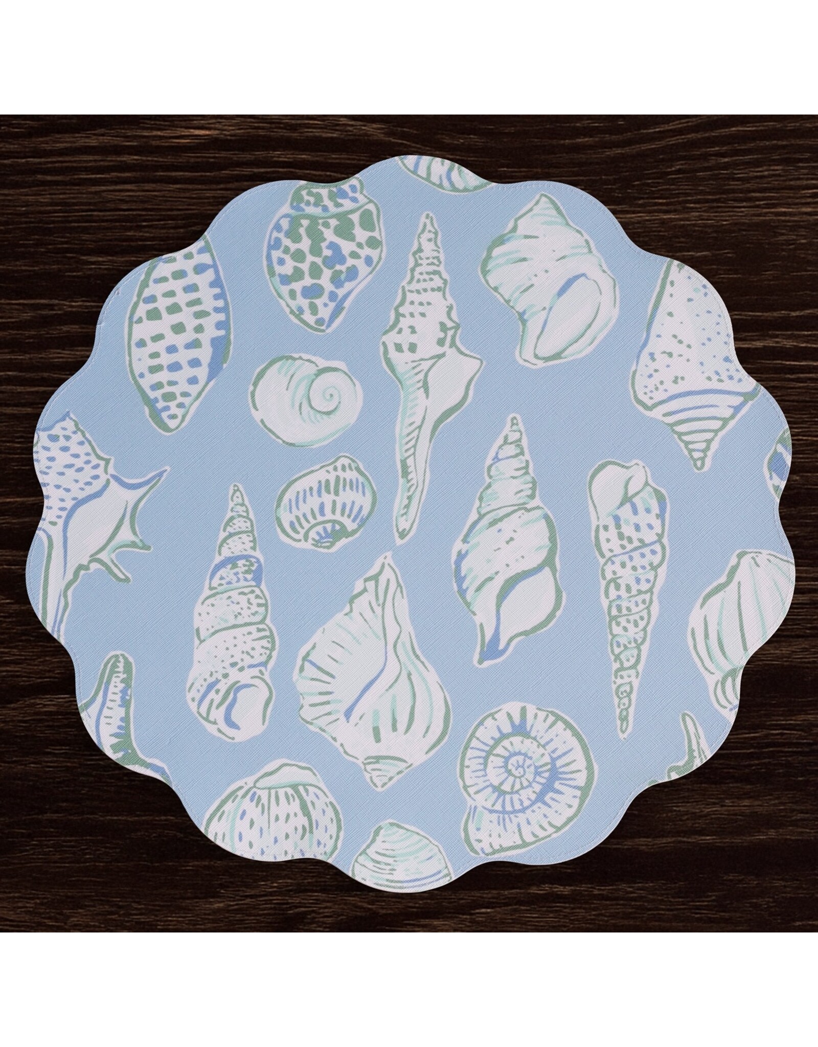 Beatriz Ball Reversible Round Placemats 15.5" Set of 4 Shells N Scallops