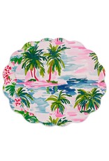 Beatriz Ball Reversible Round Placemats 15.5" Set of 4 Palm Trees