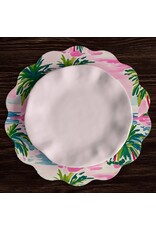Beatriz Ball Reversible Round Placemats 15.5" Set of 4 Palm Trees