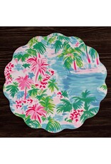 Beatriz Ball Reversible Round Placemats 15.5" Set of 4 Palm Trees