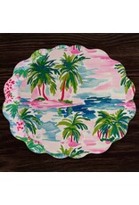 Beatriz Ball Reversible Round Placemats 15.5" Set of 4 Palm Trees
