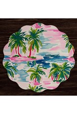 Beatriz Ball Reversible Round Placemats 15.5" Set of 4 Palm Trees