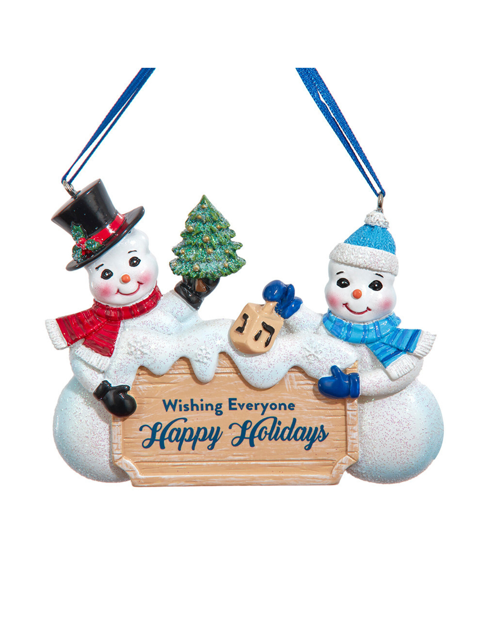 Kurt Adler Chrismukkah Hanukkah Christmas Ornament Snow Couple