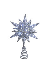 Kurt Adler Treetop Silver Starburst Tree Topper 11H Twinkling LED