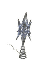 Kurt Adler Treetop Silver Starburst Tree Topper 11H Twinkling LED