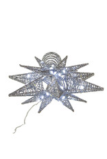 Kurt Adler Treetop Silver Starburst Tree Topper 11H Twinkling LED