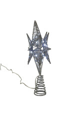 Kurt Adler Treetop Silver Starburst Tree Topper 11H Twinkling LED