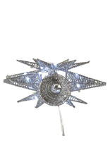 Kurt Adler Treetop Silver Starburst Tree Topper 11H Twinkling LED