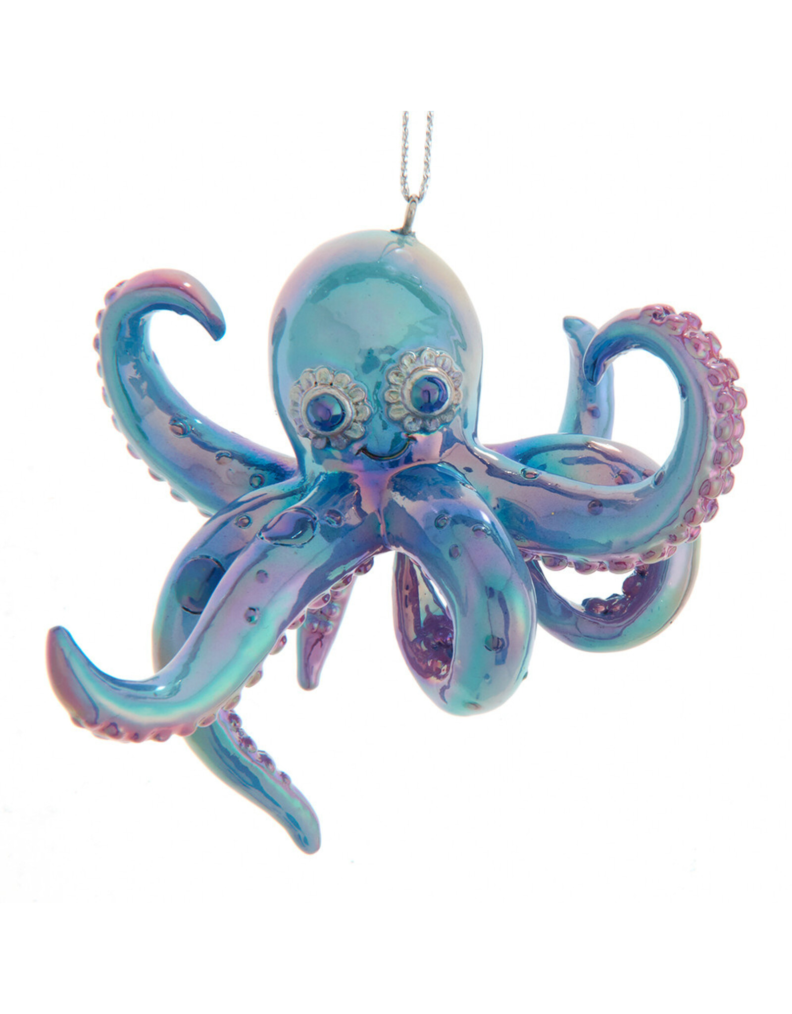 Kurt Adler Colorful Iridescent Octopus Ornament 4 Inch