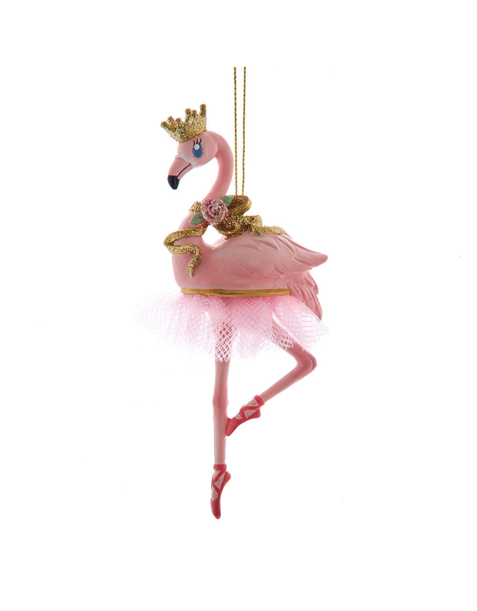 Kurt Adler Pink Flamingo In Ballerina Tutu Ballet Ornament