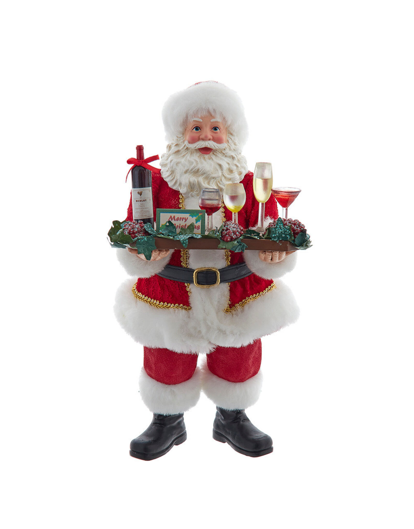 Kurt Adler Fabriche Wine Santa Table Piece 10.5 Inch