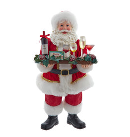 Kurt Adler Fabriche Wine Santa Table Piece 10.5 Inch