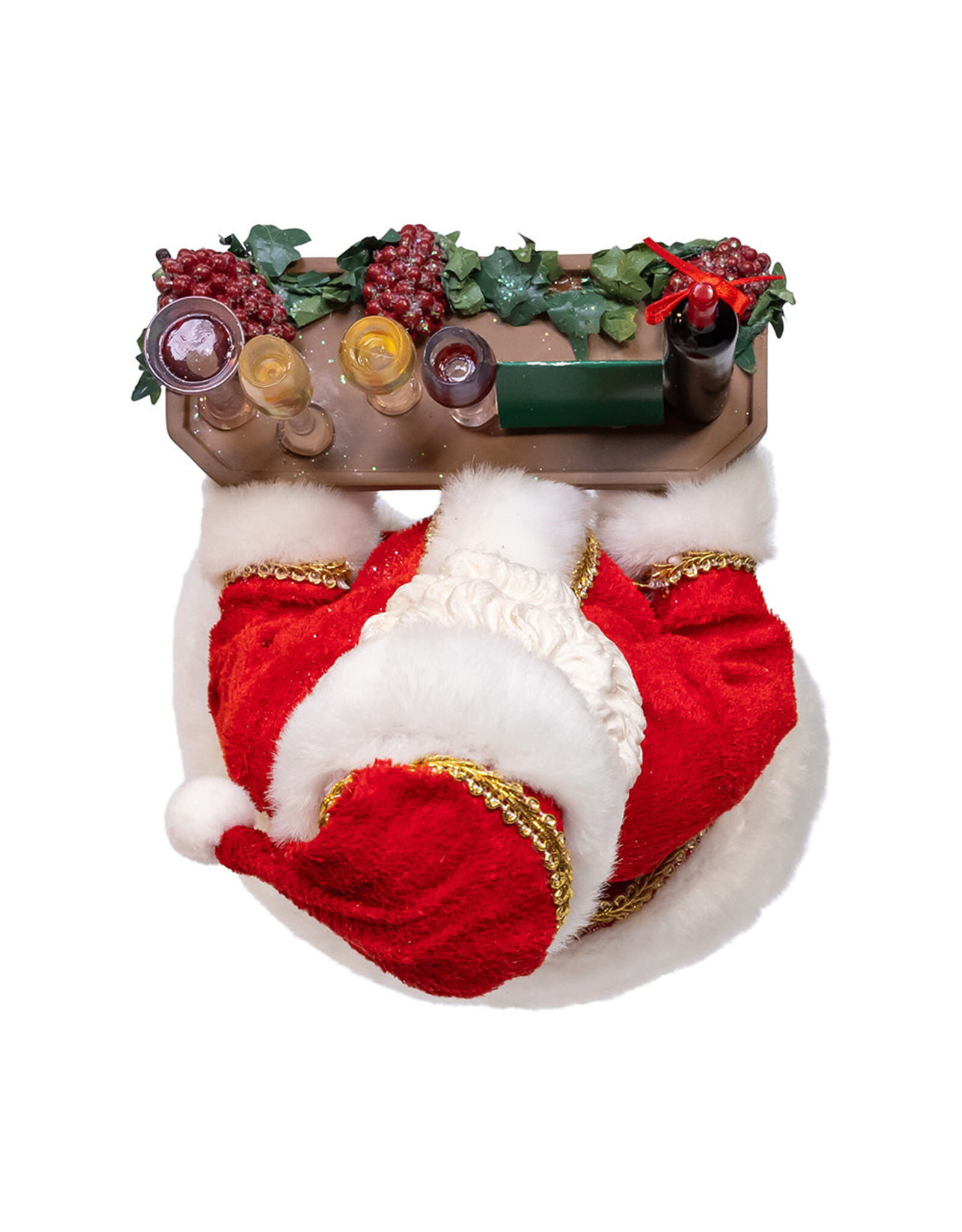 Kurt Adler Fabriche Wine Santa Table Piece 10.5 Inch