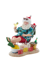 Kurt Adler Fabriche Beach Santa in Chair Table Piece 10.5 Inch