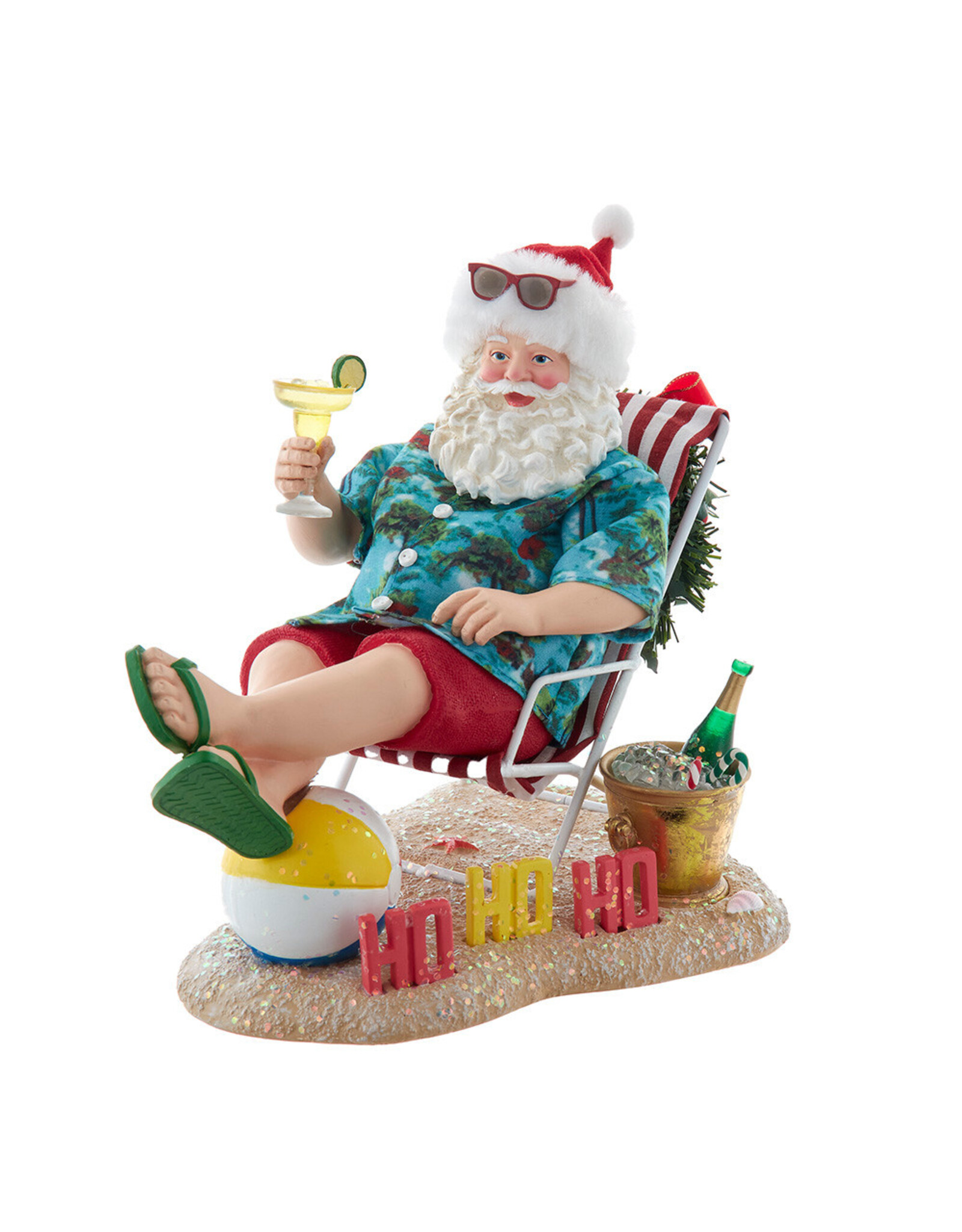 Kurt Adler Fabriche Beach Santa in Chair Table Piece 10.5 Inch