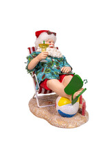 Kurt Adler Fabriche Beach Santa in Chair Table Piece 10.5 Inch