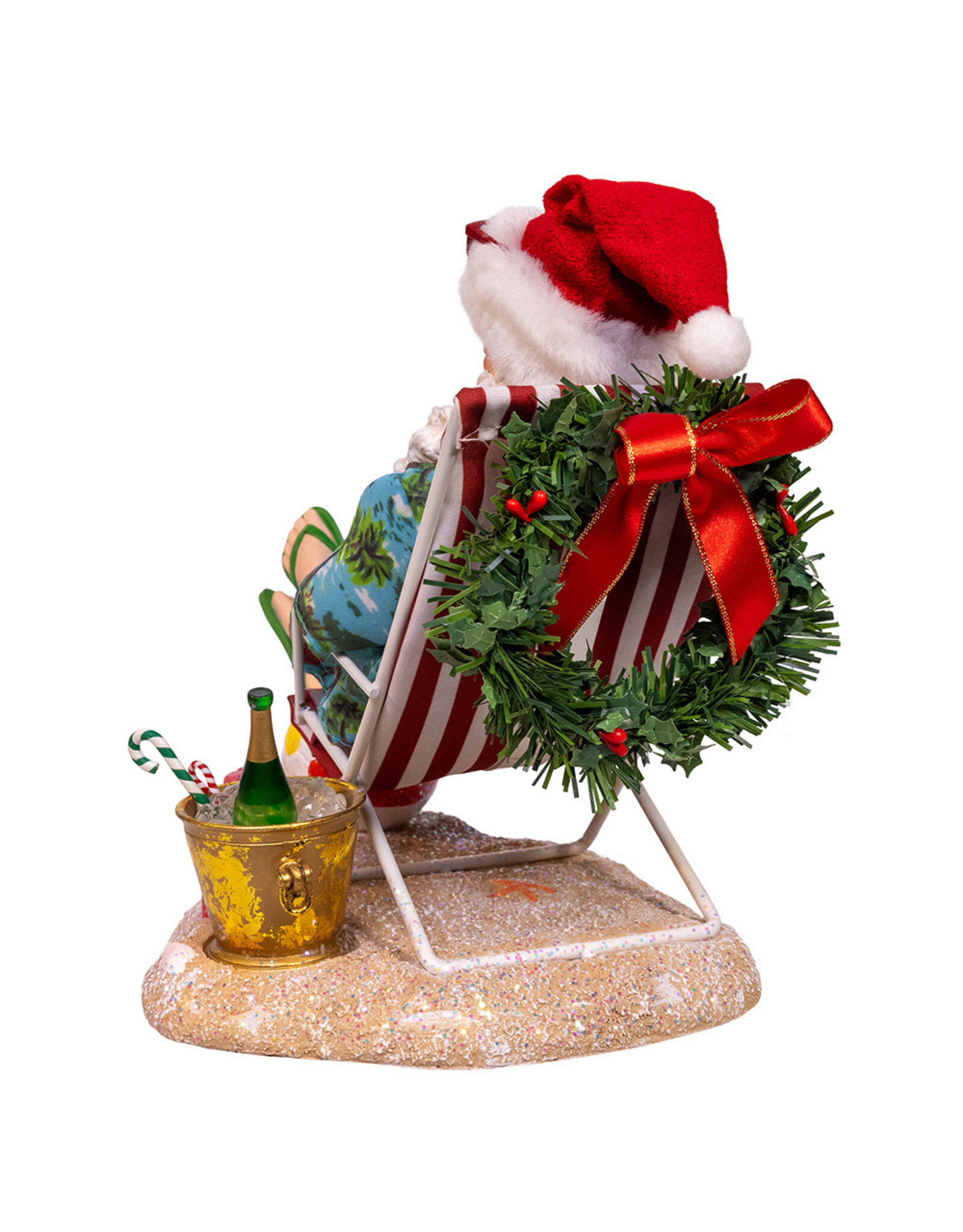 Kurt Adler Fabriche Beach Santa in Chair Table Piece 10.5 Inch