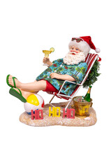 Kurt Adler Fabriche Beach Santa in Chair Table Piece 10.5 Inch