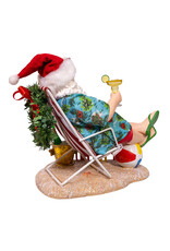 Kurt Adler Fabriche Beach Santa in Chair Table Piece 10.5 Inch
