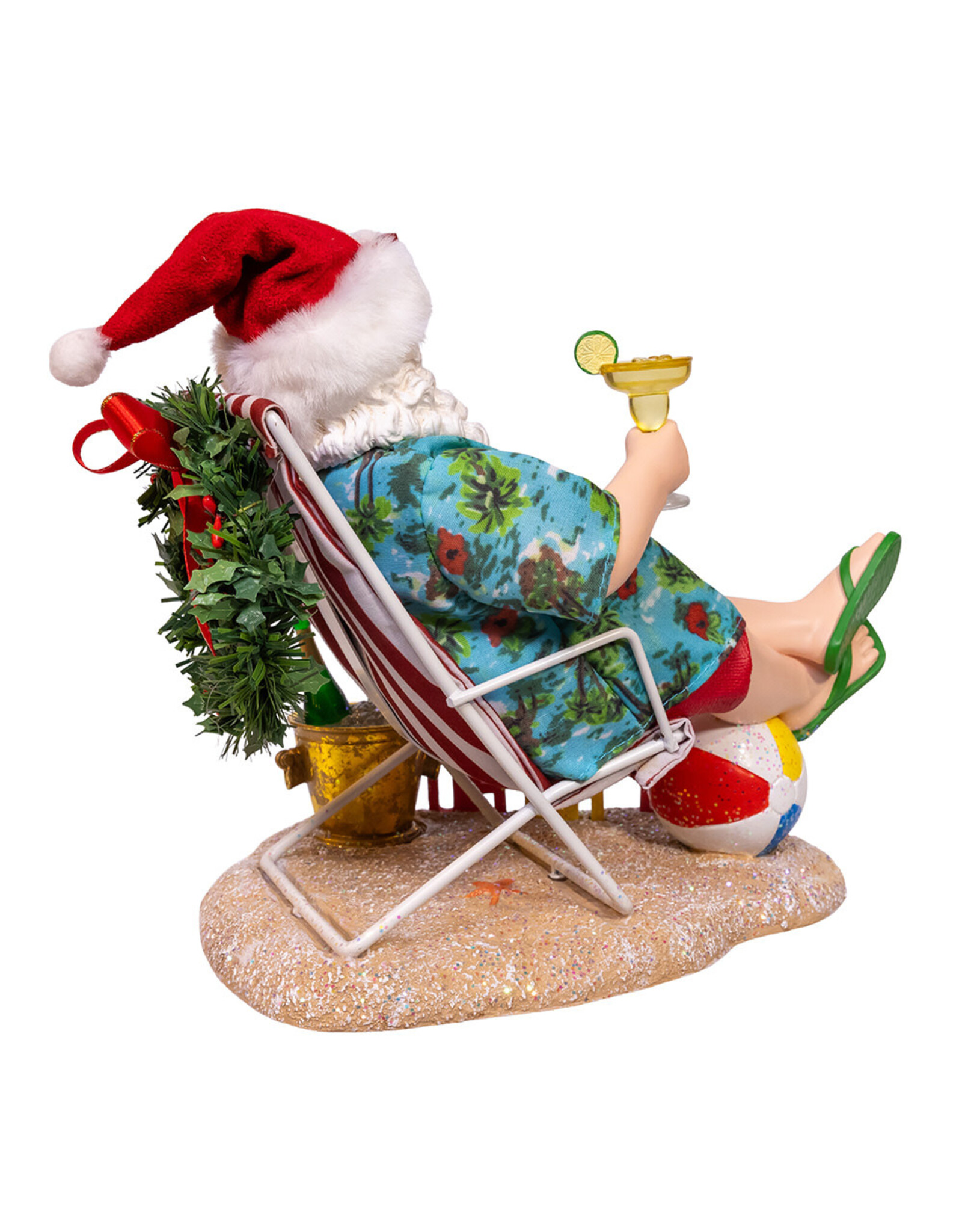 Kurt Adler Fabriche Beach Santa in Chair Table Piece 10.5 Inch
