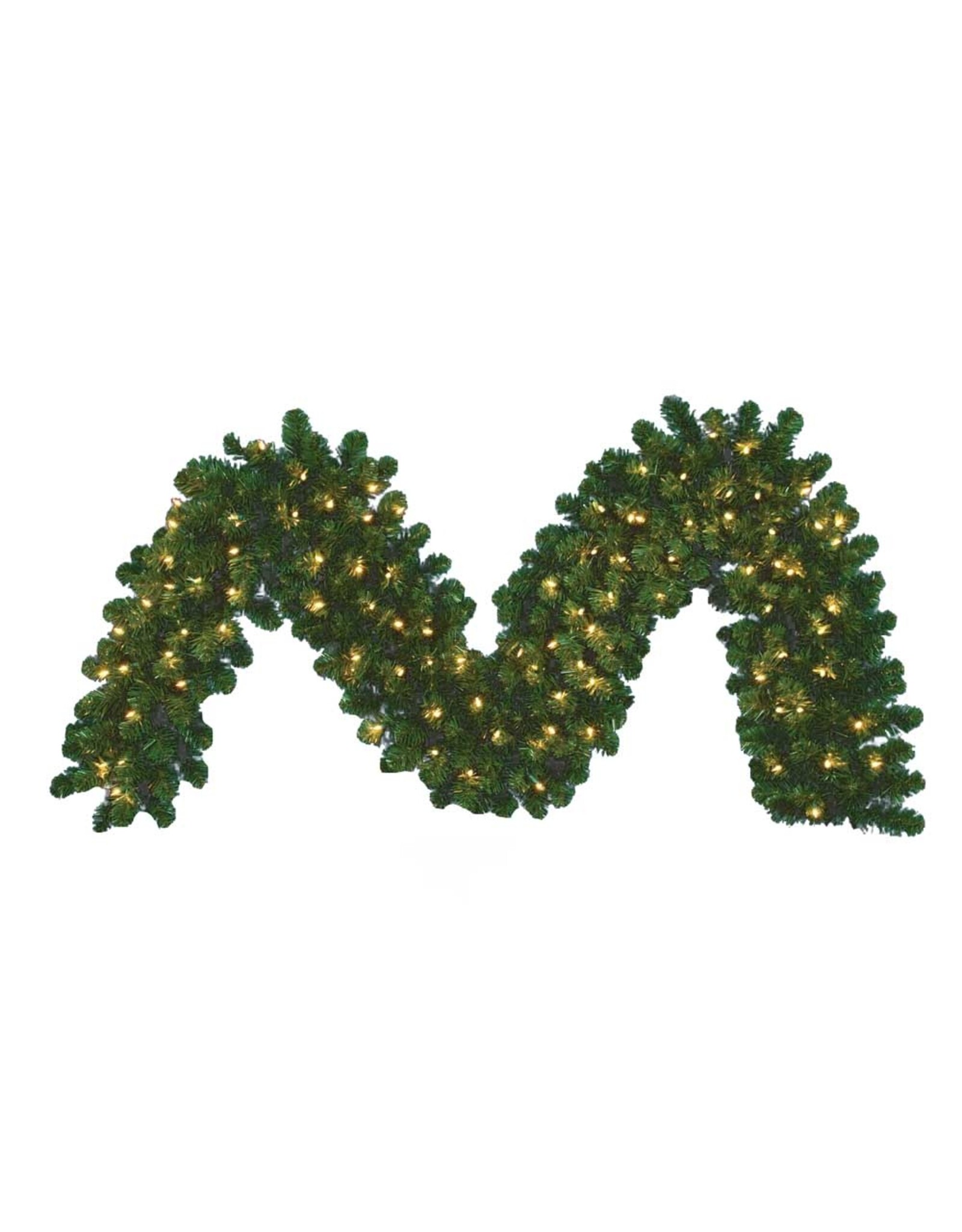 Kurt Adler 9FT Pre-Lit Vanderbilt Garland Warm White Lights