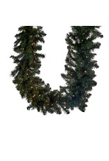 Kurt Adler 9FT Pre-Lit Vanderbilt Garland Warm White Lights