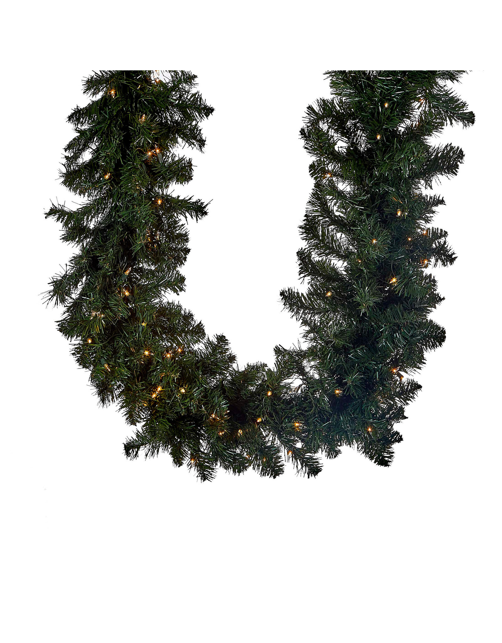 Kurt Adler 9FT Pre-Lit Vanderbilt Garland Warm White Lights