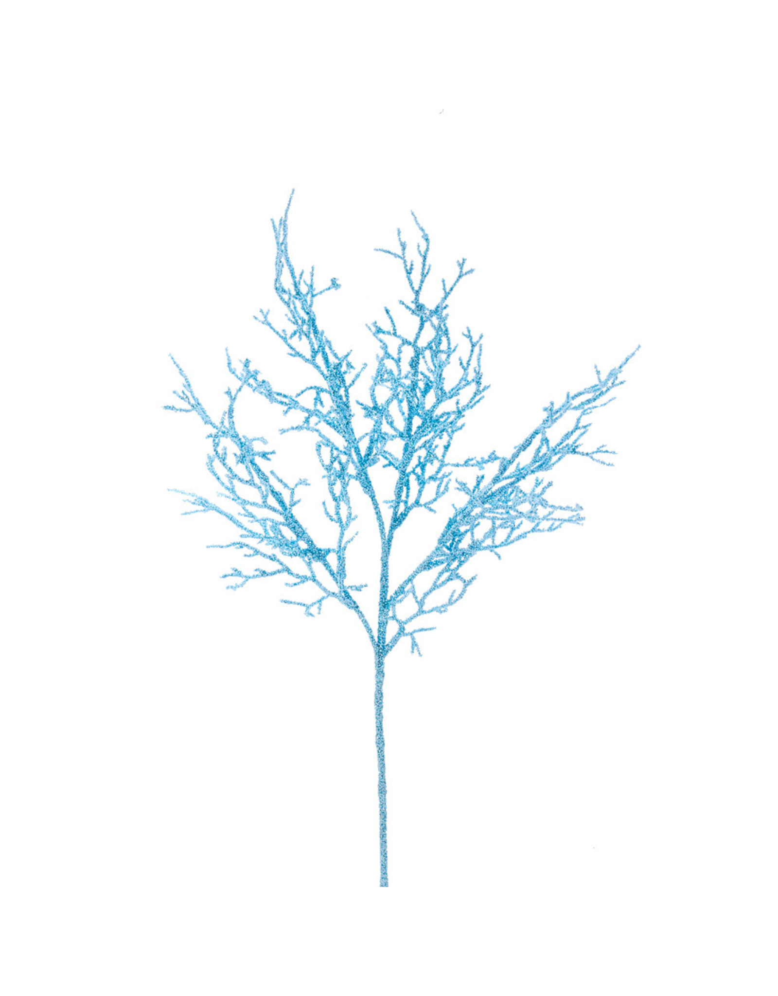 Kurt Adler Blue Glitter Coral Twig Spray 24 Inch