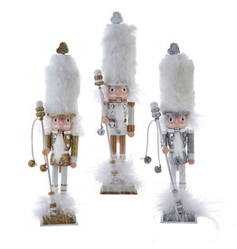 Kurt Adler Hollywood Nutcrackers 9.5H 3 Assorted Gold White Silver