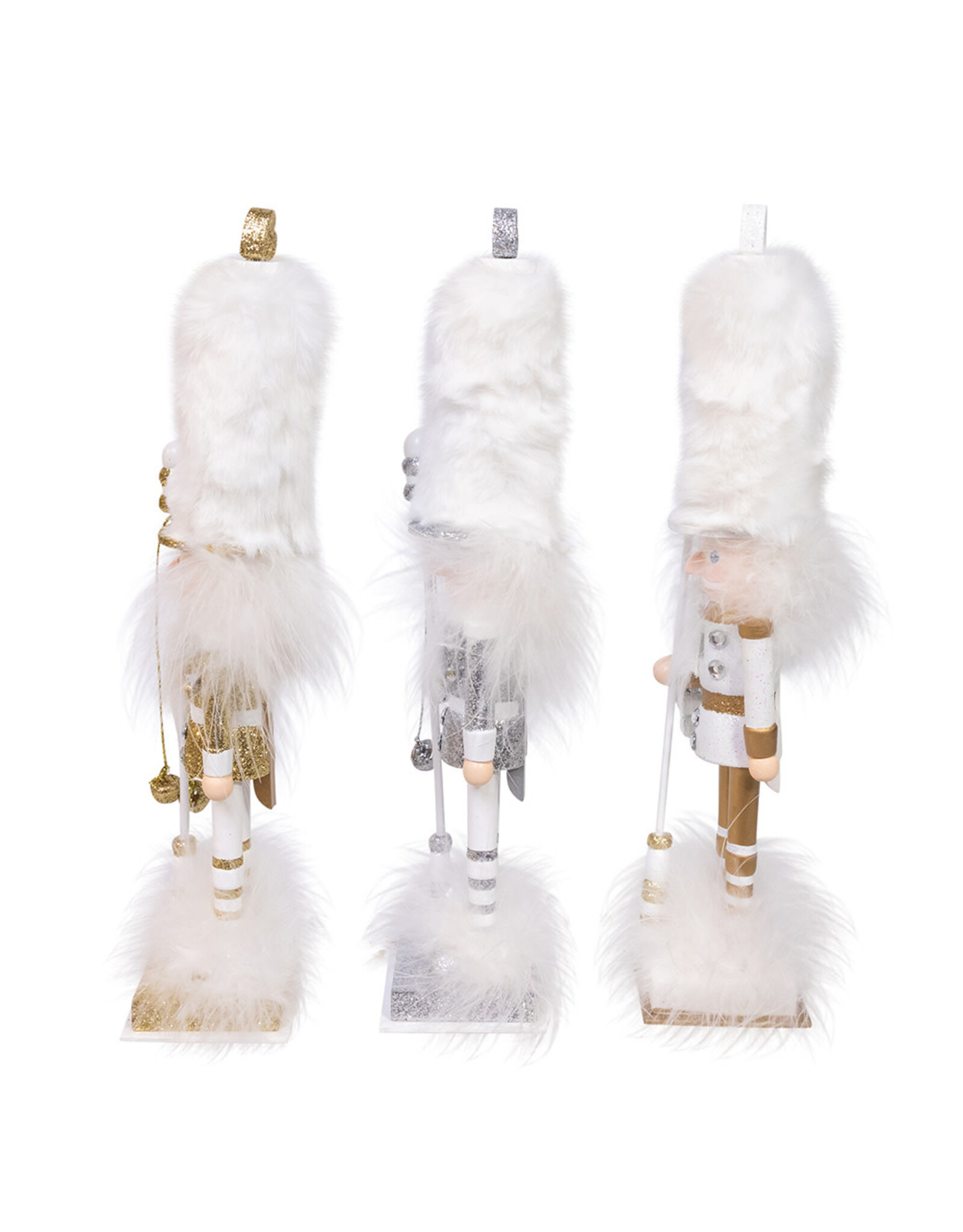 Kurt Adler Hollywood Nutcrackers 9.5H 3 Assorted Gold White Silver