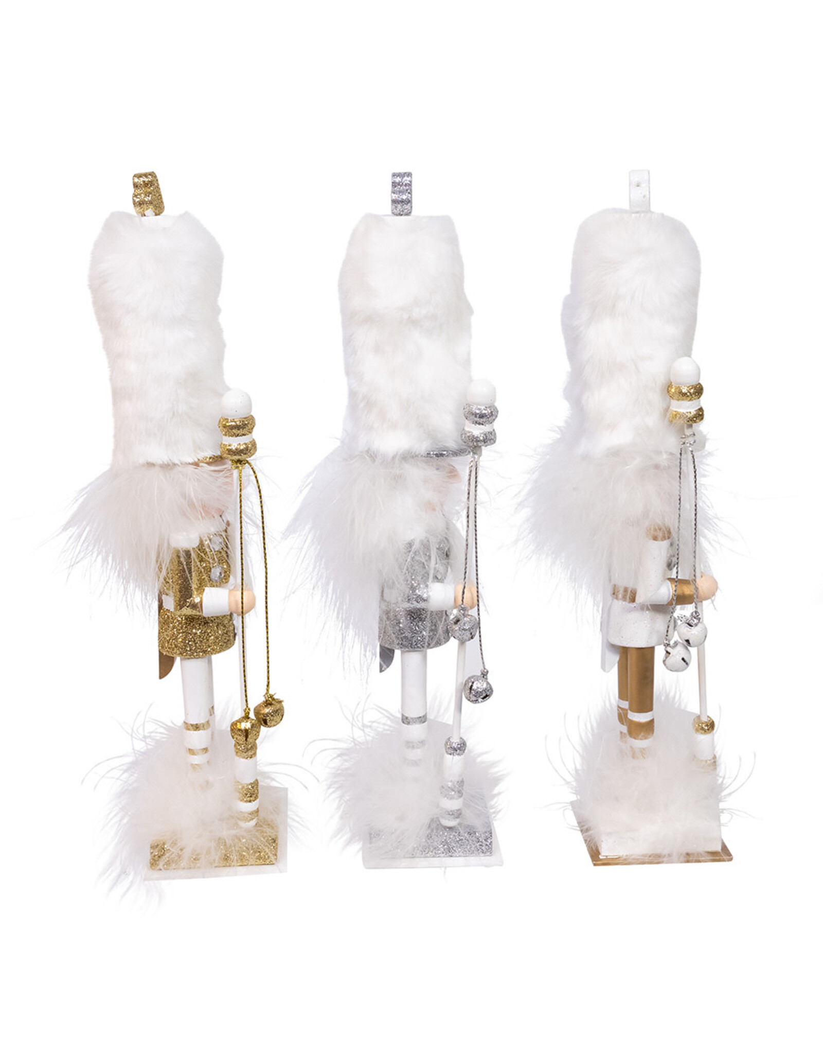 Kurt Adler Hollywood Nutcrackers 9.5H 3 Assorted Gold White Silver