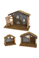Kurt Adler Nativity Creche Stable Decor 3 Piece Set