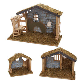 Kurt Adler Nativity Creche Stable Decor 3 Piece Set