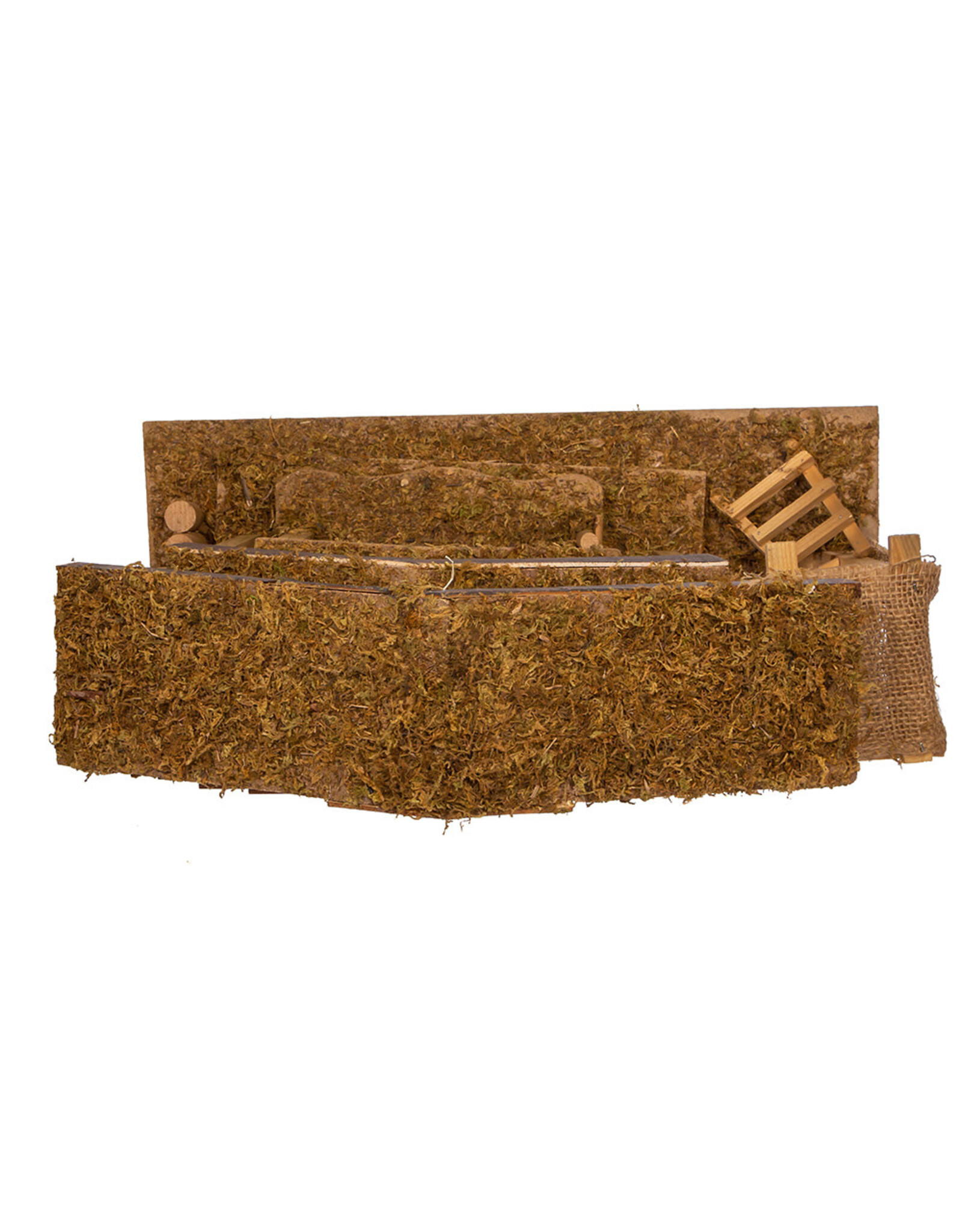 Kurt Adler Nativity Creche Stable Decor 3 Piece Set